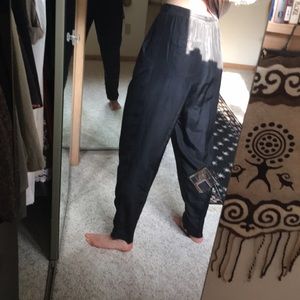 Vintage Pure Silk Black Trouser Pants
